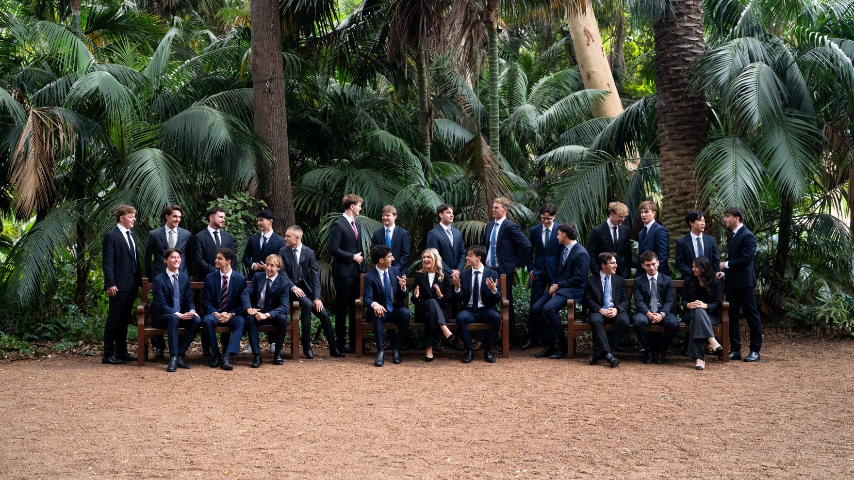 The full UWA Student Managed Investment Fund club seated together in the UWA garden